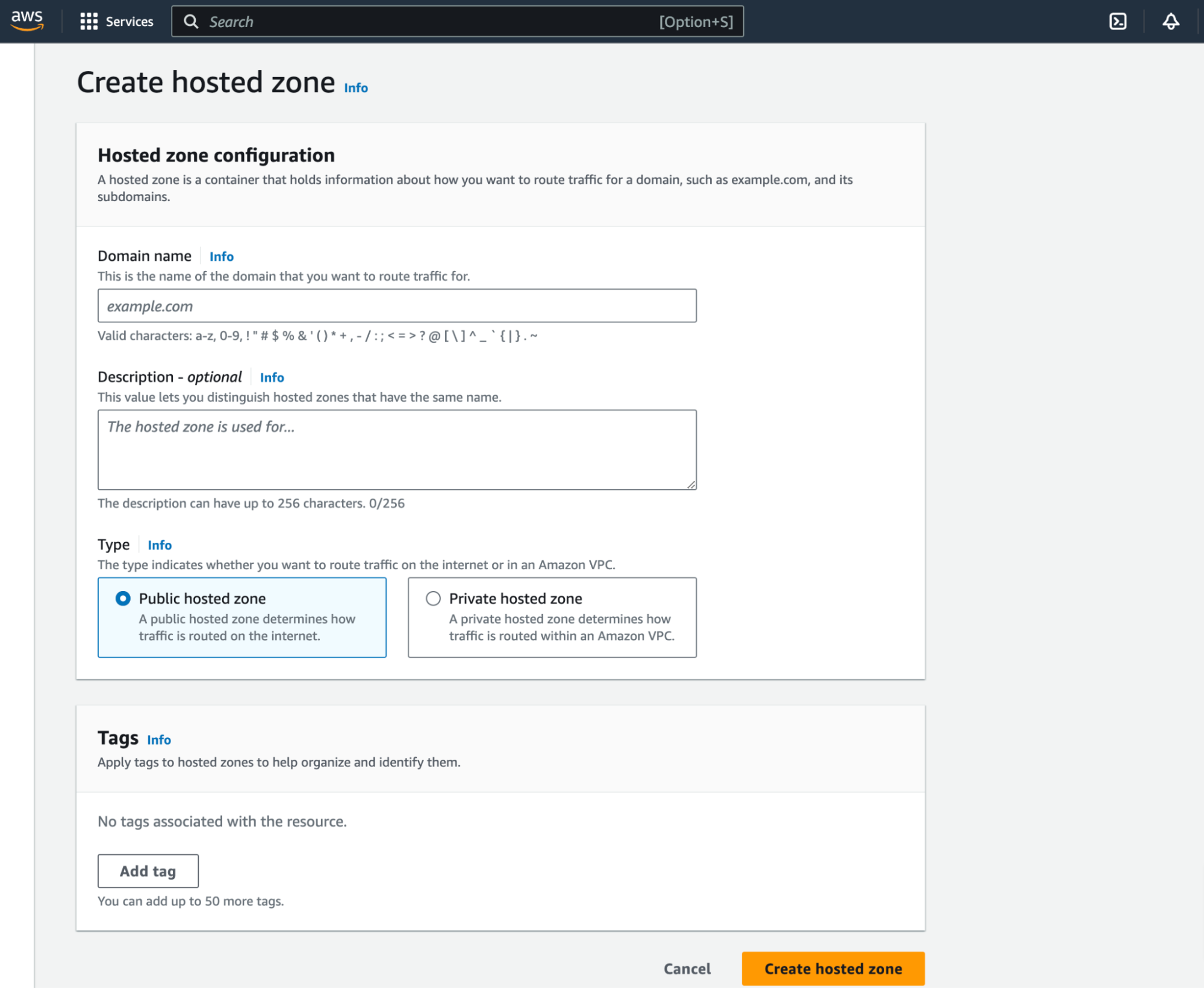 Image showing Creation of hosted zone