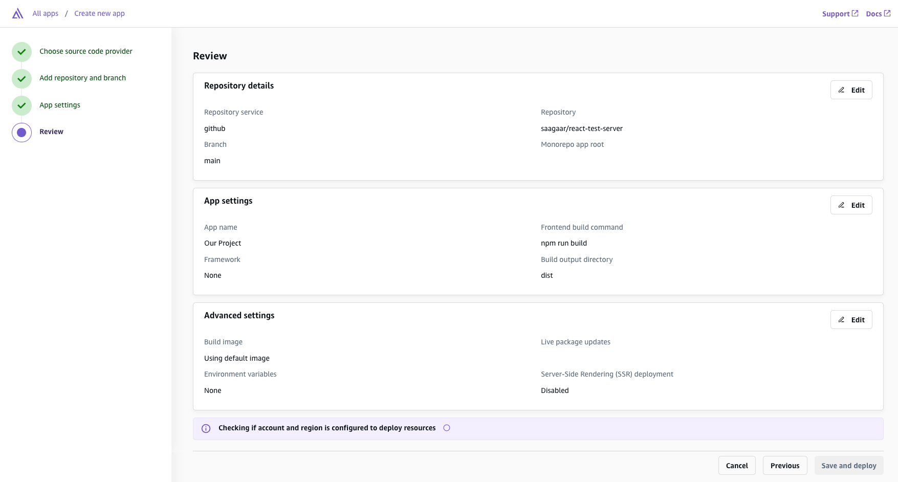 Image showing Review of settings